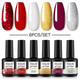 ROSALIND Gel Nail Polish 6Pcs/Set For Manicure Nails Art UV Gel Need Base Top Coat Vernis Semi permanent Nail Polish 15ML
