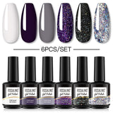 ROSALIND Gel Nail Polish 6Pcs/Set For Manicure Nails Art UV Gel Need Base Top Coat Vernis Semi permanent Nail Polish 15ML
