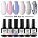 ROSALIND Gel Nail Polish 6Pcs/Set For Manicure Nails Art UV Gel Need Base Top Coat Vernis Semi permanent Nail Polish 15ML