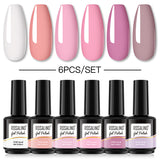 ROSALIND Gel Nail Polish 6Pcs/Set For Manicure Nails Art UV Gel Need Base Top Coat Vernis Semi permanent Nail Polish 15ML