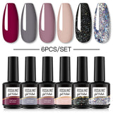 ROSALIND Gel Nail Polish 6Pcs/Set For Manicure Nails Art UV Gel Need Base Top Coat Vernis Semi permanent Nail Polish 15ML