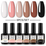 ROSALIND Gel Nail Polish 6Pcs/Set For Manicure Nails Art UV Gel Need Base Top Coat Vernis Semi permanent Nail Polish 15ML