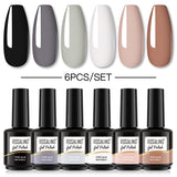 ROSALIND Gel Nail Polish 6Pcs/Set For Manicure Nails Art UV Gel Need Base Top Coat Vernis Semi permanent Nail Polish 15ML