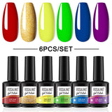 ROSALIND Gel Nail Polish 6Pcs/Set For Manicure Nails Art UV Gel Need Base Top Coat Vernis Semi permanent Nail Polish 15ML