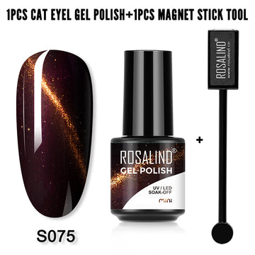 Rosalind Cat Eye Nail Polish 5ml And Cat Eye Effect Fringe Magic Magnet Stick Tool Lamp Cured Shine Gel Polish