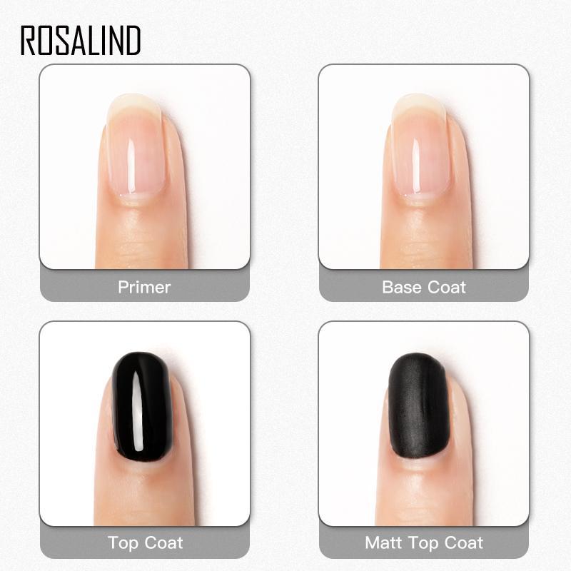 Rosalind Gloss Top Coat Base Coat Matte 15ML Nail Polish Base Set.