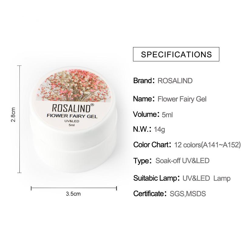 Rosalind 5ML Dried Flower Spring Summer Varnish Decoration Gel Nail Polish