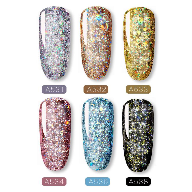 Rosalind Shiny Diamond Gel Kit 6PCS 5ML.