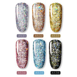 Rosalind Shiny Diamond Gel Kit 6PCS 5ML.