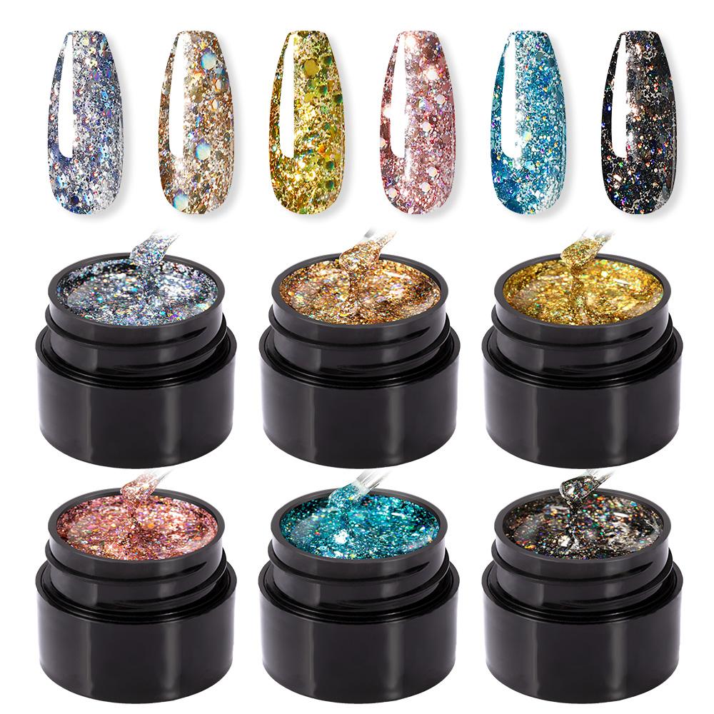 Rosalind Shiny Diamond Gel Kit 6PCS 5ML.