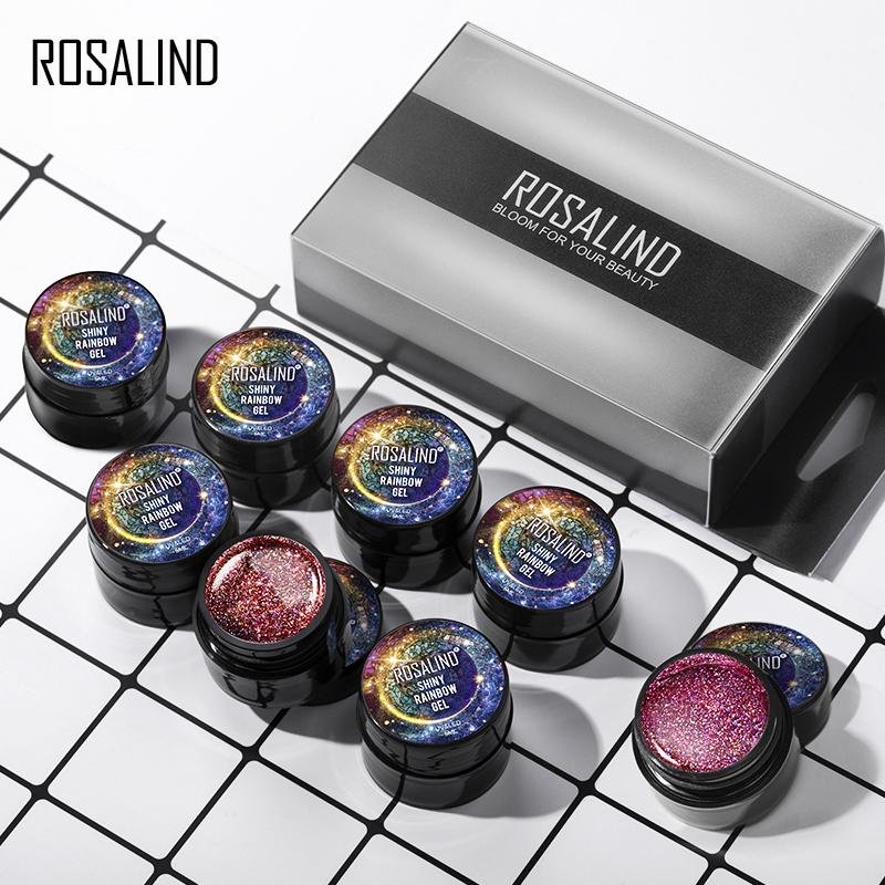 Rosalind Shiny Rainbow Nail Kit 12Pcs/Set 5ML.