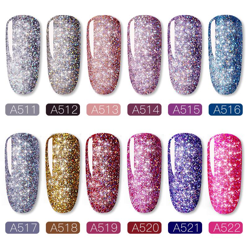 Rosalind Shiny Rainbow Nail Kit 12Pcs/Set 5ML.