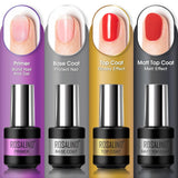 Rosalind 7ML 24Pcs Nail Gel Polish Set with No Wipe Base and Matte/Glossy Top Coat Vernis