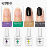 Rosalind Gloss Top Coat Base Coat Matte 15ML Nail Polish Base Set.