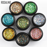 Rosalind Rosalind Shiny Diamond Nail Gel 8 Colors 5ML Gliter Nail Polish