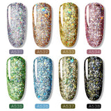 Rosalind Rosalind Shiny Diamond Nail Gel 8 Colors 5ML Gliter Nail Polish
