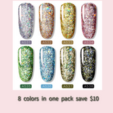 Rosalind Rosalind Shiny Diamond Nail Gel 8 Colors 5ML Gliter Nail Polish