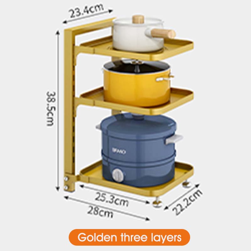Kitchen rack home cabinet sink pot adjustable layered multi-layer pot rack shelf storage rack