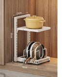 Kitchen Storage Rack,Adjustable Pot Storage Rack Under Cabinet, Kitchen Organization Storage