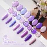 ROSALIND Purple Series 9 colors Soak Off Nail Gel Bright For Nail Art Design LED/UV Lamp RA