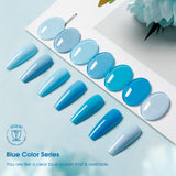 ROSALIND Summer 9 colors Blue Series 7ml Soak Off Gel Polish Bright For Nail Art Design LED/UV Lamp