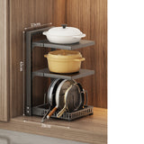 Kitchen Storage Rack,Adjustable Pot Storage Rack Under Cabinet, Kitchen Organization Storage