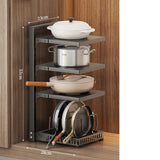 Kitchen Storage Rack,Adjustable Pot Storage Rack Under Cabinet, Free Layering Snap-On Pot Rack for Kitchen Organization Storage