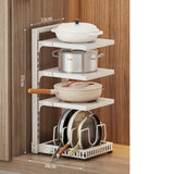 Kitchen Storage Rack,Adjustable Pot Storage Rack Under Cabinet, Free Layering Snap-On Pot Rack for Kitchen Organization Storage