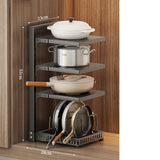 Kitchen Storage Rack,Adjustable Pot Storage Rack Under Cabinet, Kitchen Organization Storage