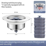 Kitchen Sink Strainers Stopper Sink Drain Basket Stainless Steel Mesh Filter Waste Hole Trap Strainer