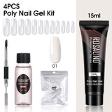 ROSALIND 15ML Poly Nail Gel Kit For Building Semi Permanent Nail Extension Gel All For Manicure Professional Nail Art Set Of Tools