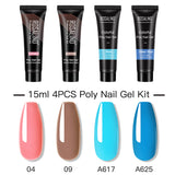 ROSALIND 15ML Poly Nail Gel Kit For Building Semi Permanent Nail Extension Gel All For Manicure Professional Nail Art Set Of Tools