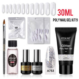 30ML Trendy Easy DIY Nude Vernis Clear Opal Poly Nail Gel Kits