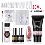 30ML Trendy Easy DIY Nude Vernis Clear Opal Poly Nail Gel Kits