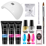 ROSALIND Poly Nail Gel Kit 15ml Nail Extension with 36W Nail Lamp Full Manicure Poly UV Gel Set For Nails Tool Kit