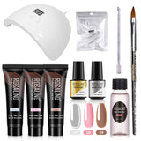 ROSALIND Poly Nail Gel Kit 15ml Nail Extension with 36W Nail Lamp Full Manicure Poly UV Gel Set For Nails Tool Kit