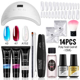 ROSALIND Poly Nail Gel Kit 15ml Nail Extension with 36W Nail Lamp Full Manicure Poly UV Gel Set For Nails Tool Kit