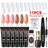 ROSALIND Poly Nail Gel Kit 15ml Nail Extension Full Manicure Poly UV Gel Set For Nails Tool Kit