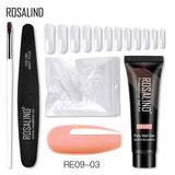 ROSALIND 15ML Poly Nail Gel Kit For Building Semi Permanent Nail Extension Gel All For Manicure Professional Nail Art Set Of Tools