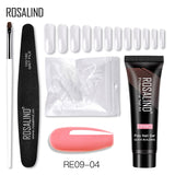 ROSALIND 15ML Poly Nail Gel Kit For Building Semi Permanent Nail Extension Gel All For Manicure Professional Nail Art Set Of Tools