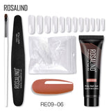 ROSALIND 15ML Poly Nail Gel Kit For Building Semi Permanent Nail Extension Gel All For Manicure Professional Nail Art Set Of Tools