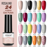 ROSALIND 2PCS/Set Soak Off Gel Polish Bright For Nail Art Design LED/UV Lamp SKU FA24