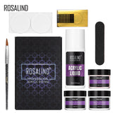 ROSALIND Nail Acrylic Powder Gel Polish Set Crystal kit Acrylic Liquid with Nail Brush File Nails Art Decoration Extension Manicure Tools