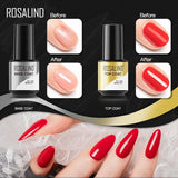 ROSALIND Gel Polish Set Base & Top Coat Soak Off Nail Art Decorations UV/LED Lamp