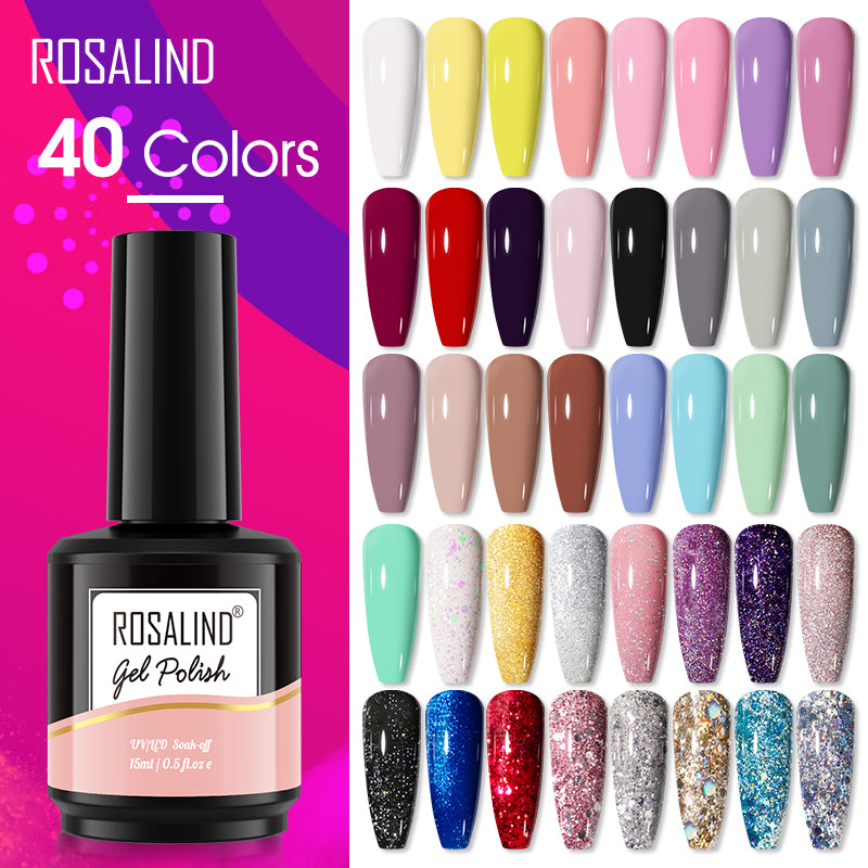 ROSALIND Flash Deal 40 colors 15ml Soak Off Gel Polish Bright For Nail Art Design LED/UV Lamp SLH-C040