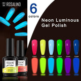 ROSALIND 15ml Soak Off Neon Luminous Gel Polish Bright For Nail Art Design LED/UV Lamp