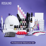 Rosalind Nail Kits Acrylic Starter Set 12 PCS Gel Nail Set with Nail Polish Lamp