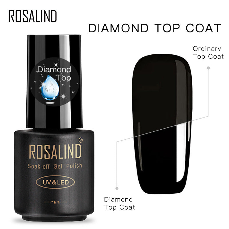 ROSALIND diamond nail gel top coat art design soak off top LED/UV lamp