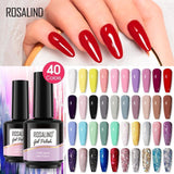 ROSALIND Gel Nail Polish 40Pcs/Set For Manicure Nails Art UV Gel Need Base Top Coat Vernis Semi permanent Nail Polish 15ML