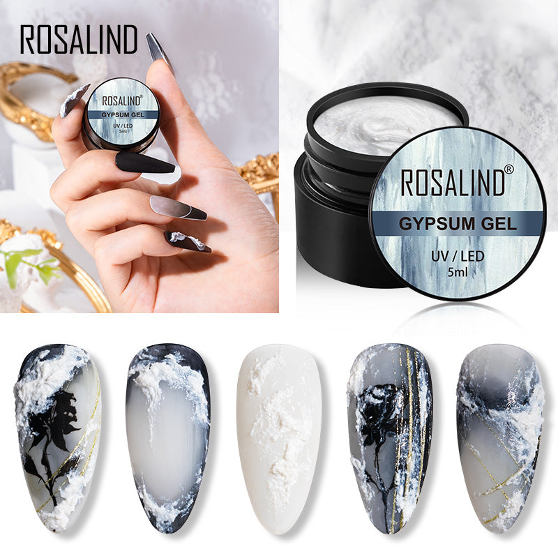 ROSALIND Gypsum Gel Polish White Plaster Gel Create Unique Styles Easily All For Manicure DIY Nail Art Design 3D Gel Nail Polish